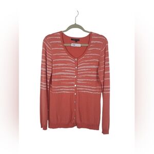 Pre Owned Gently used Woman's Button Up V Neck Cardigan sweater Size M/M